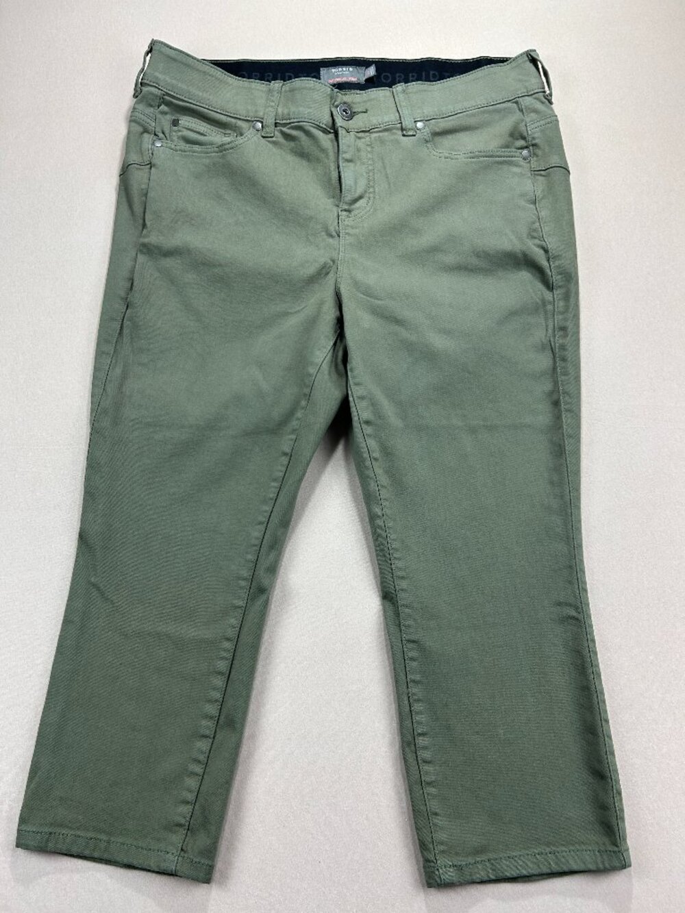 Torrid Feel The Fit Jeans Womens Size 16 Green Denim Crop Bombshell Skinny